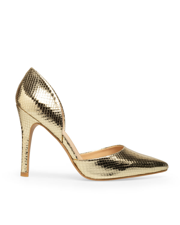Zapatilla Oro Snake Punta Picuda 1051